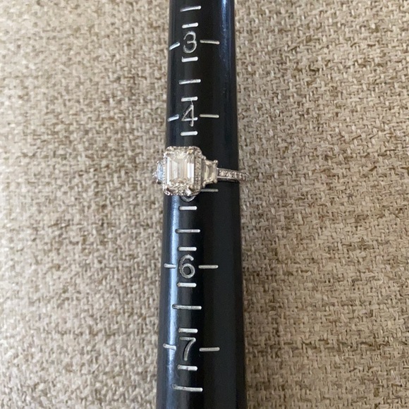 🪞 TACORI Diamond Engagement wedding Emerald Cut 18k Gold Ring - Picture 14 of 17